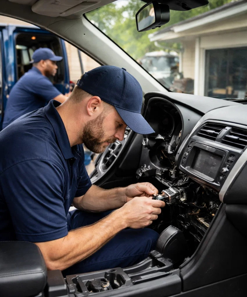 Mobile ignition repair service performed on site in Houston TX by Lost Car Keys Houston TX